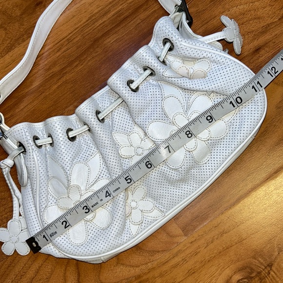 Isabella Fiore Perforated Leather Bag with 3D Flowers - Picture 4 of 11